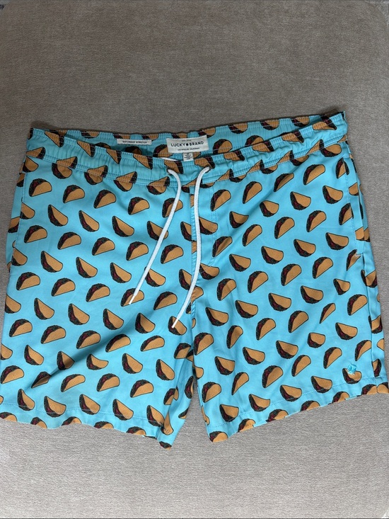 Lucky Brand Other - Lucky Brand Aqua Swim Trunks with Taco Print
